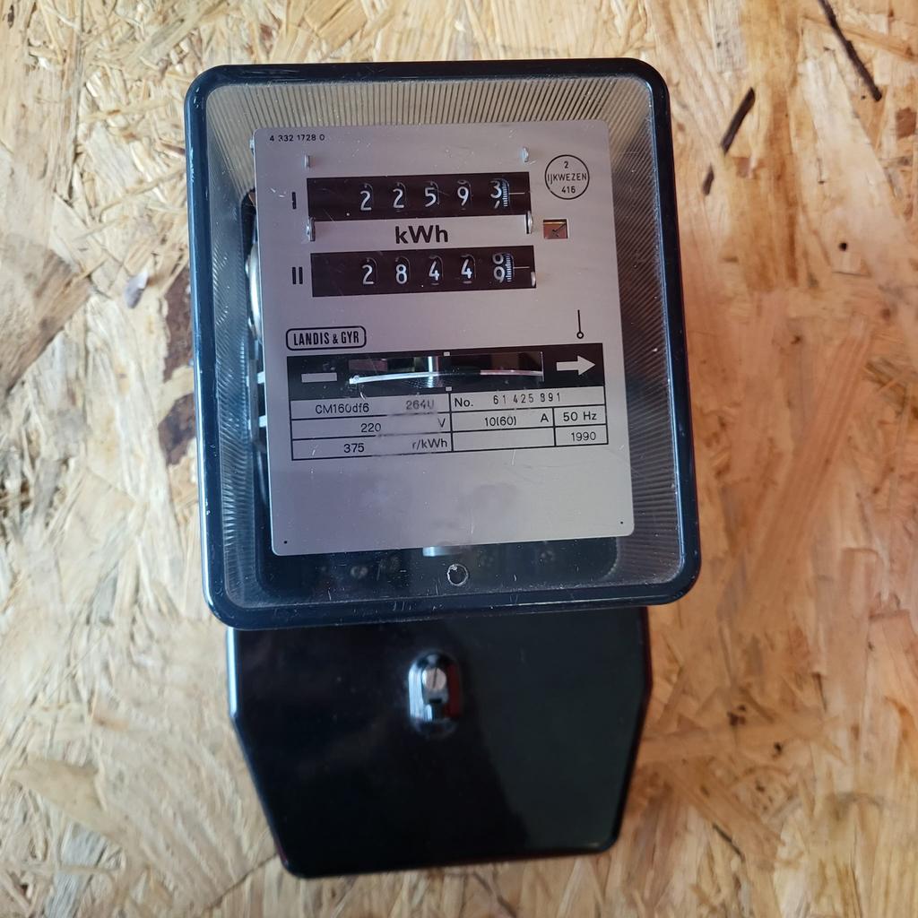 Vintage Landis & Gyr kWh meter - Elektriciteitsmeter, Doe-het-zelf en Verbouw, Elektra en Kabels, Gebruikt, Overige typen, Ophalen of Verzenden