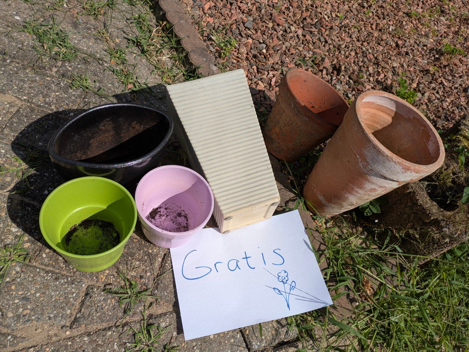 Gratis bloempotten, Tuin en Terras, Ophalen, Gebruikt, Rond, Aardewerk