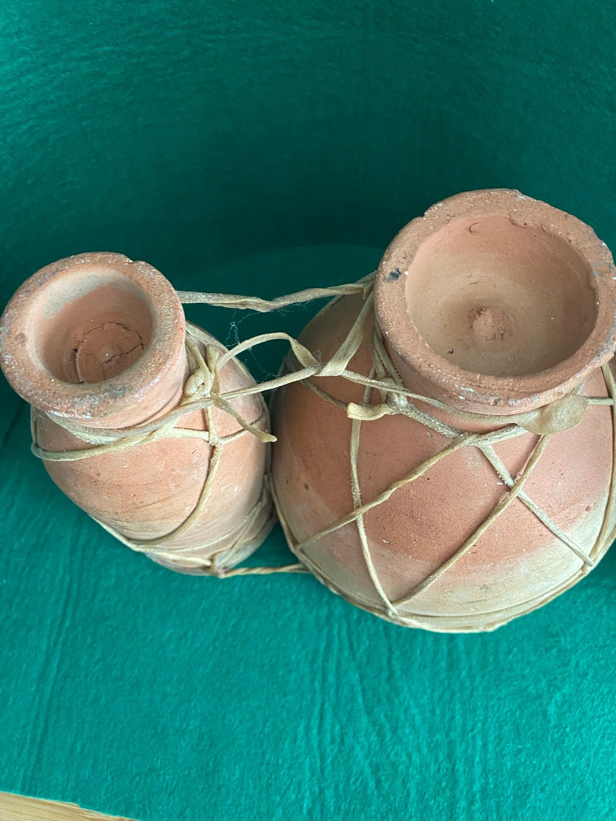 Vintage Aardewerk Bongo Trommels - Handgemaakt Percussie, Muziek en Instrumenten, Percussie, Ophalen of Verzenden, Gebruikt, Trommel