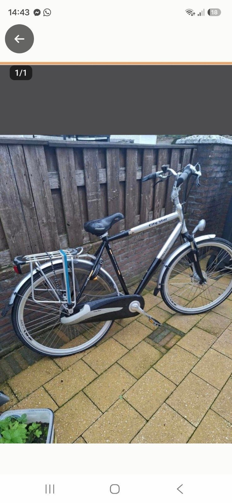 City Star herenfiets - Gebruikt, Goede Staat, Ophalen, Gebruikt, Velgrem, Overige merken
