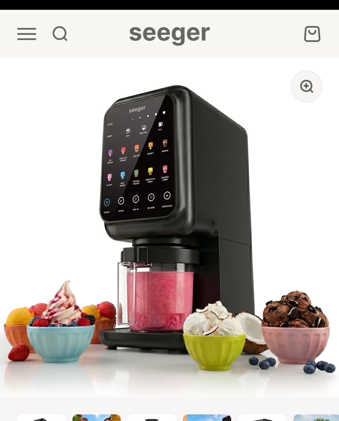 Seeger IJsmachine voor Zelfgemaakt IJs, Gelato & Smoothies, Ophalen, Zo goed als nieuw