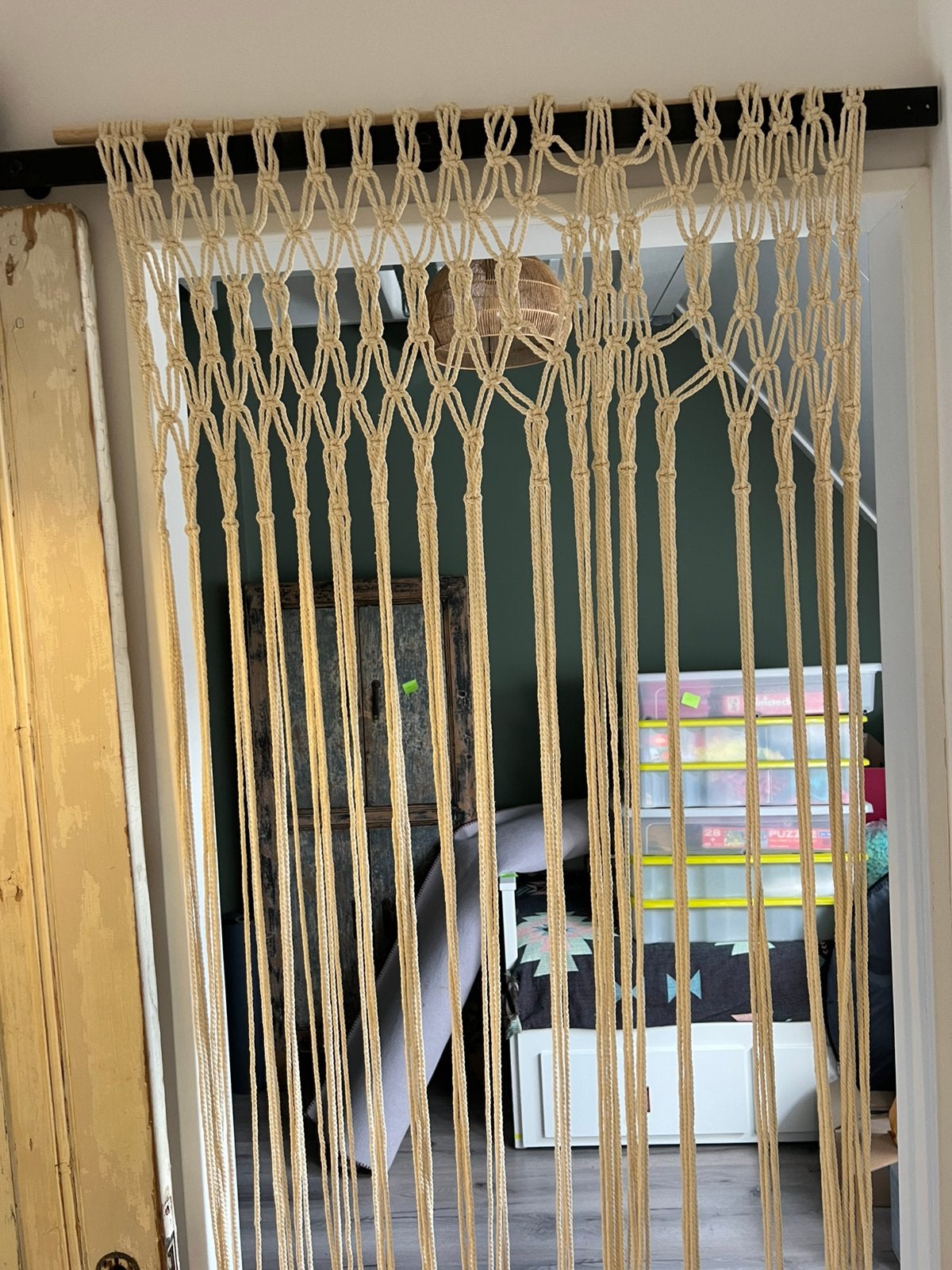 Macrame gordijn, Ophalen, 200 cm of meer, Nieuw, 50 tot 100 cm