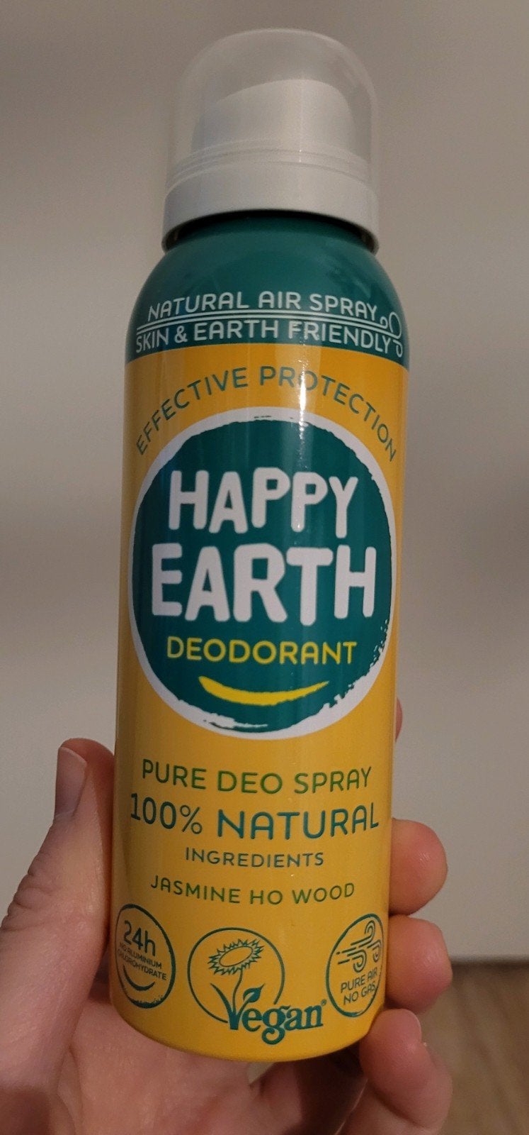 Nieuw! Happy earth pure deo spray Jasmine Ho Wood, 100ml, Ophalen of Verzenden, Nieuw, Deodorant of Bodyspray