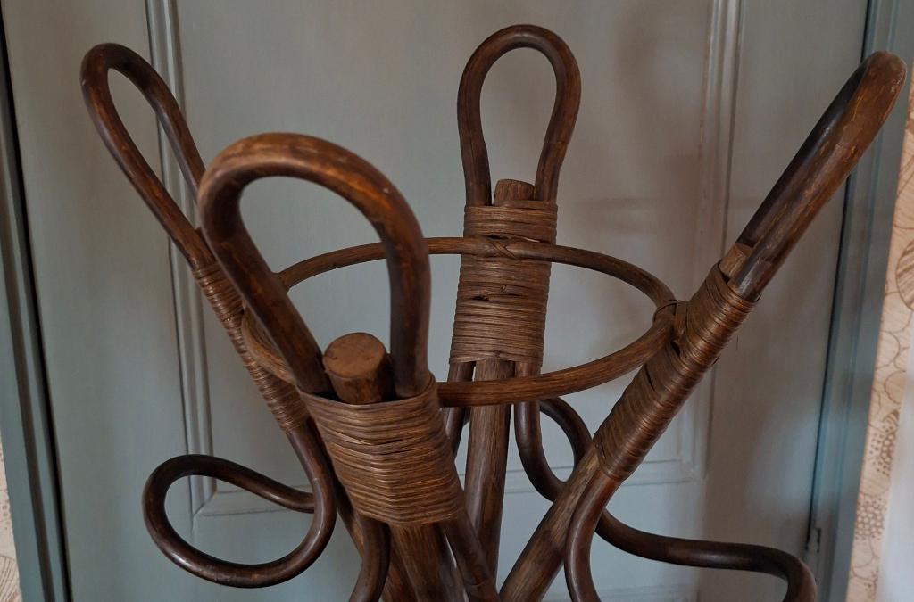 Vintage Bamboe Staande Kapstok, Huis en Inrichting, Woonaccessoires | Kapstokken, Ophalen, Overige materialen, Gebruikt, Staande kapstok