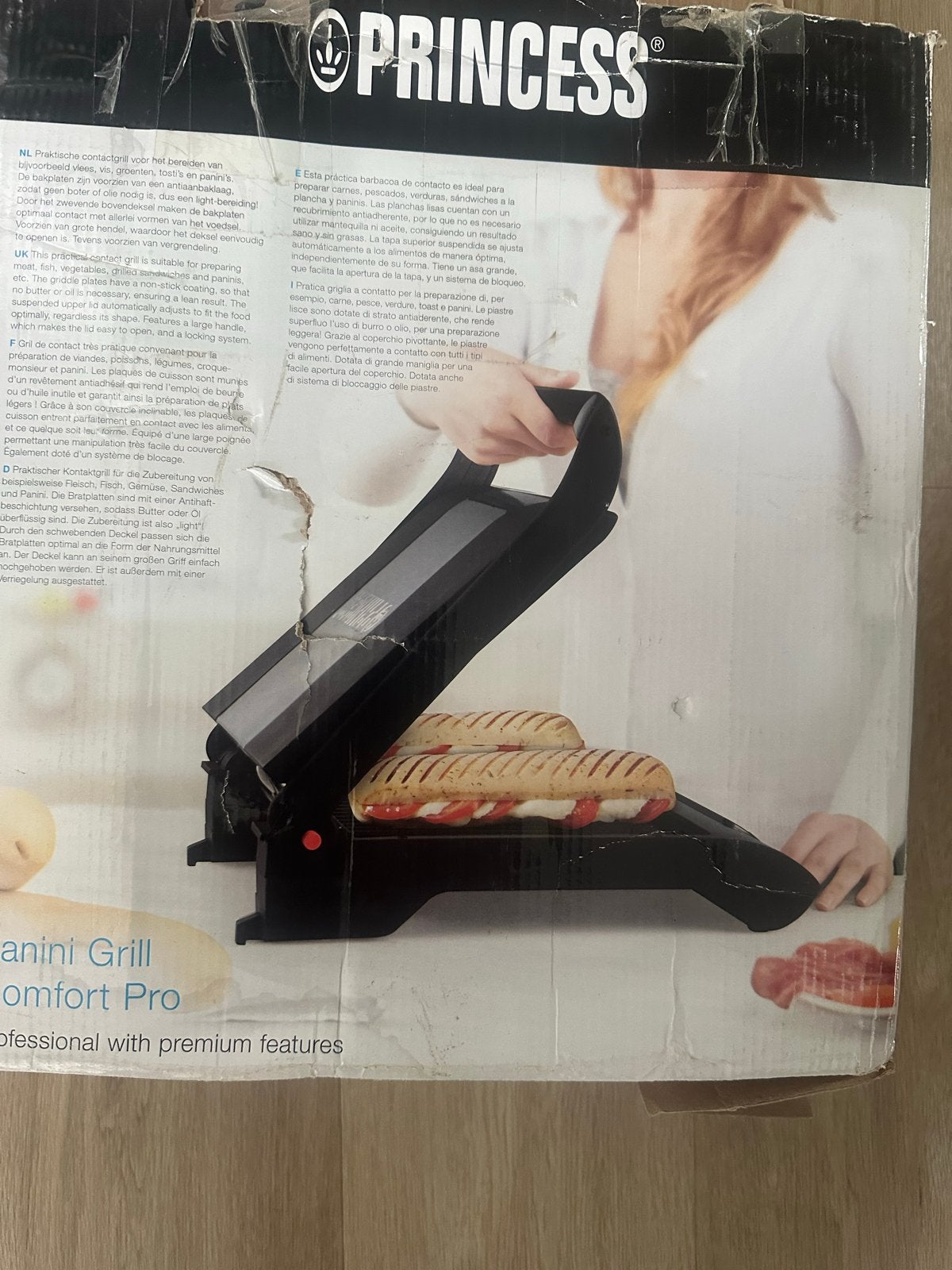 Princess Panini Grill Comfort Pro - Nieuw in doos, Witgoed en Apparatuur, Contactgrills, Nieuw, Ophalen of Verzenden