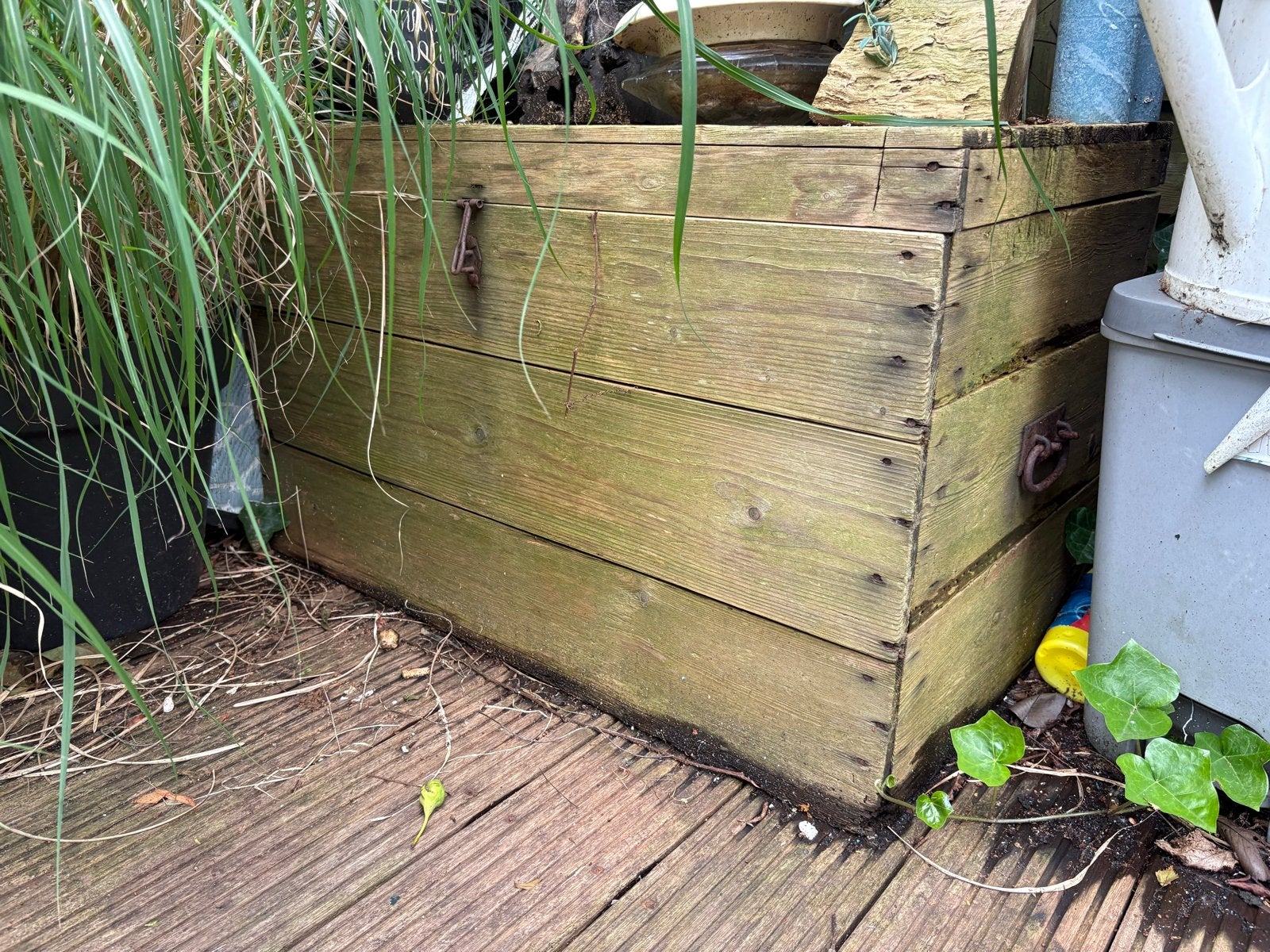 Robuuste houten kist voor buitenopslag, Ophalen, Gebruikt, 100 tot 150 cm, 75 tot 100 cm