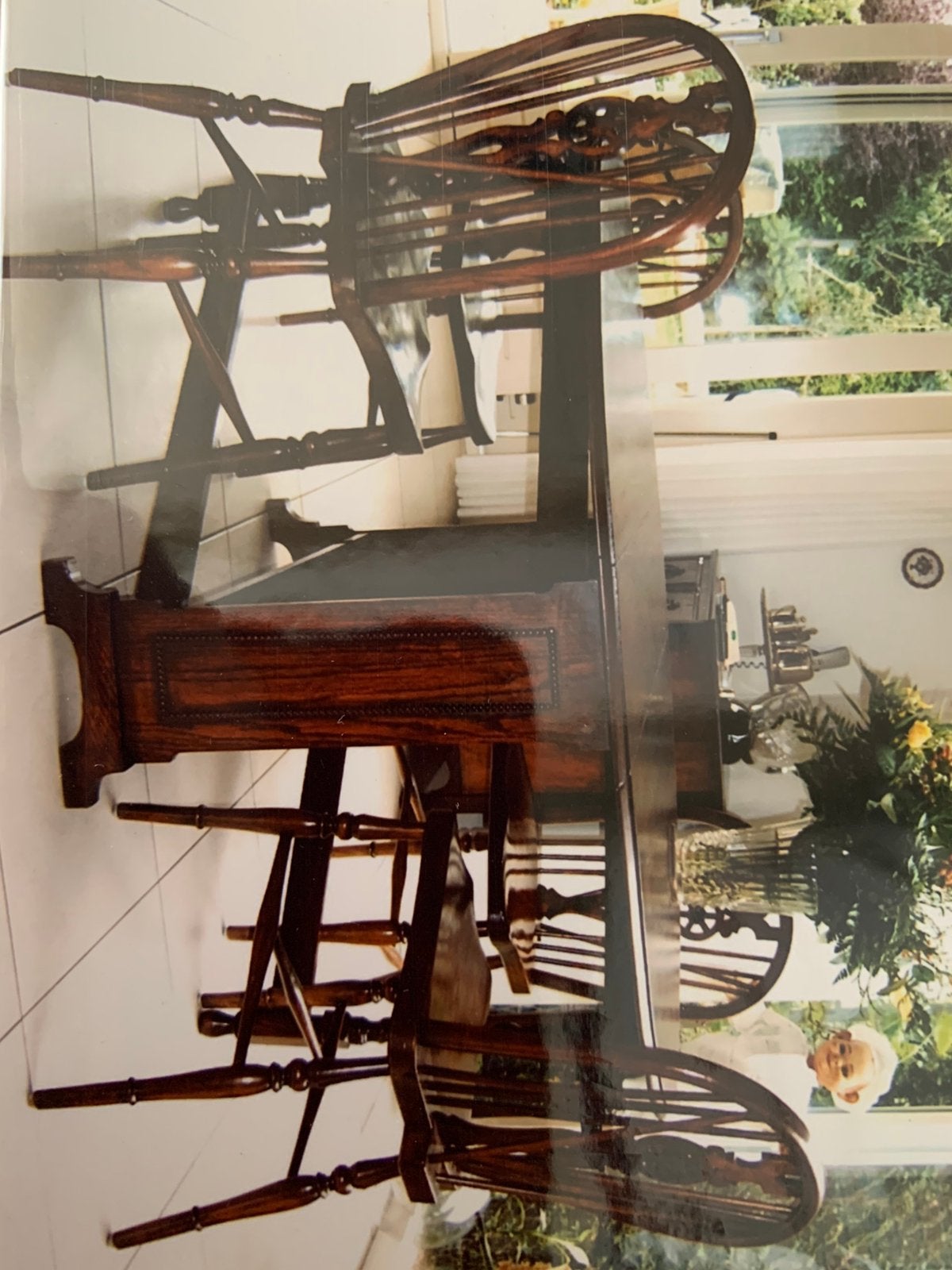 Eethoek, tafel met vier stoelen antiek eiken, Ophalen