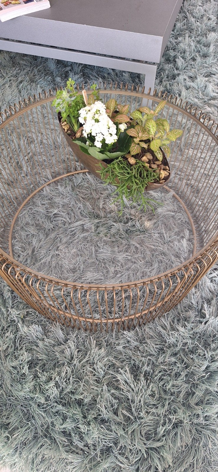 Riverdale Roco salontafel glas metaal rond, Ophalen, 50 tot 100 cm, Rond, 50 tot 100 cm