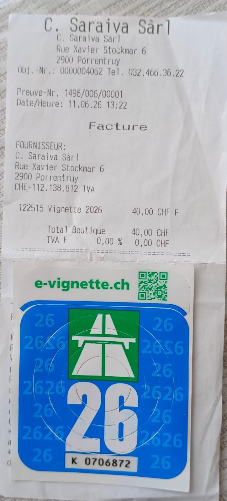 Autovignet Zwitserland 2026, Tickets en Kaartjes, Autovignetten