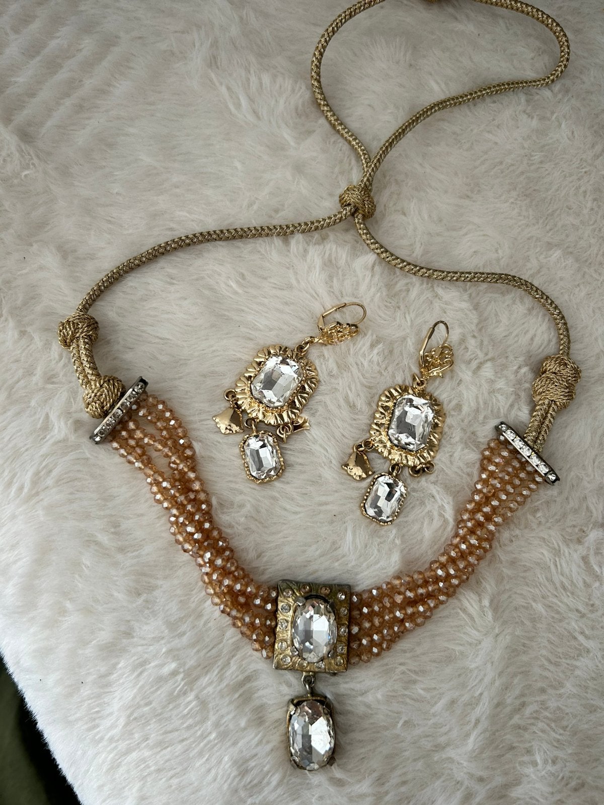 Marokkaanse sierraden set oorbellen met ketting, Ophalen of Verzenden, Nieuw, Overige materialen