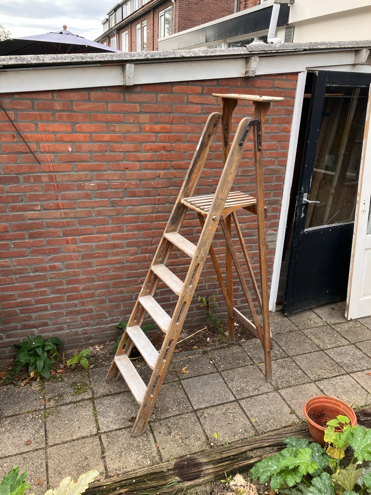 Houten schilderstrap - Vintage en functioneel, Ophalen, Gebruikt, Trap, Opvouwbaar of Inschuifbaar