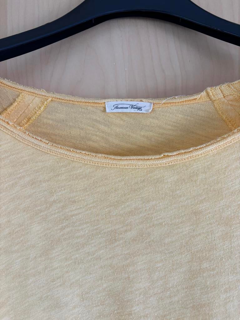 American Vintage Sonomashirt maat L, Geel, Maat 42/44 (L), Ophalen of Verzenden, Zo goed als nieuw