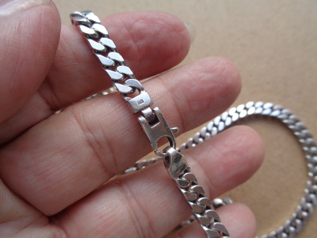 zilveren lange gourmet ketting [591], Sieraden, Tassen en Uiterlijk, Kettingen, Verzenden, Zo goed als nieuw, Zilver, Zilver
