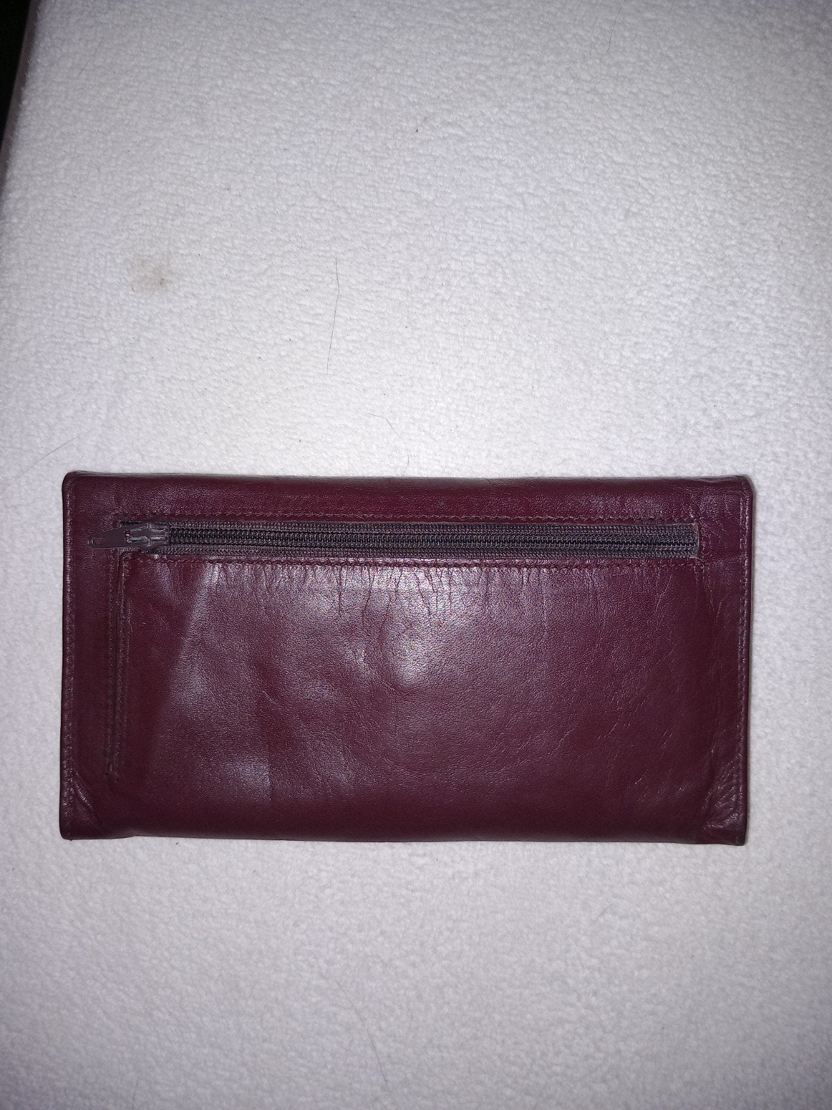 Vintage Must de Cartier Clutch-Portemonnee Bordeaux Leer, Gebruikt, Leer, Rood, Ophalen