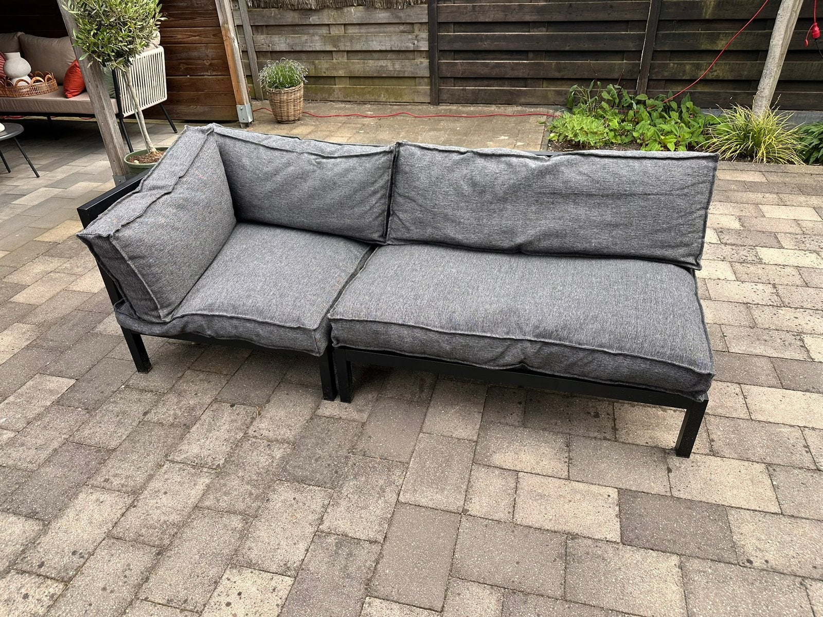 Wakefield loungebank met kussens, Tuin en Terras, Tuinsets en Loungesets, Zo goed als nieuw, Loungeset, Aluminium, 4 zitplaatsen