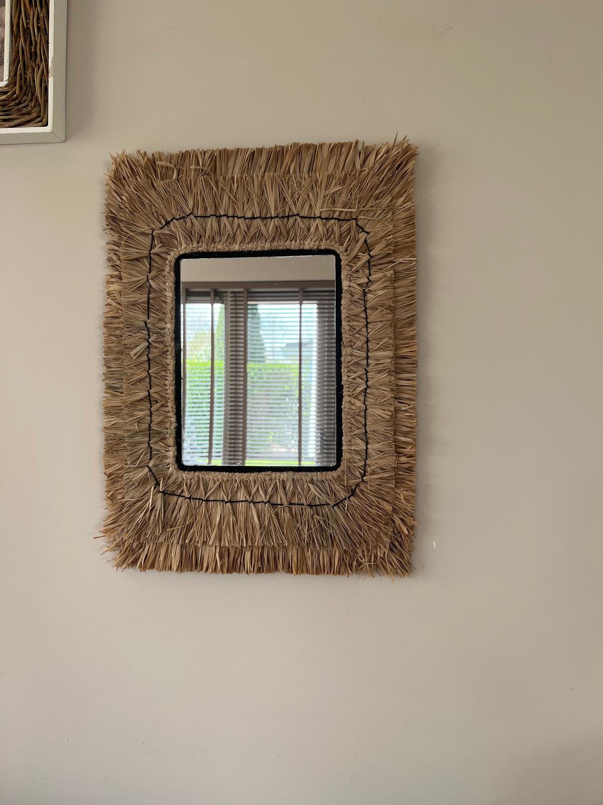 Raffia spiegel, Ophalen of Verzenden, Nieuw