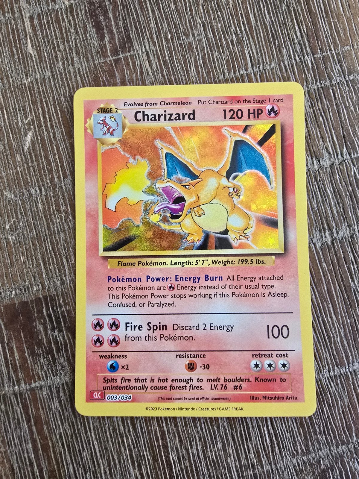 Charizard Pokémon kaart 003/034 - CLC, Ophalen