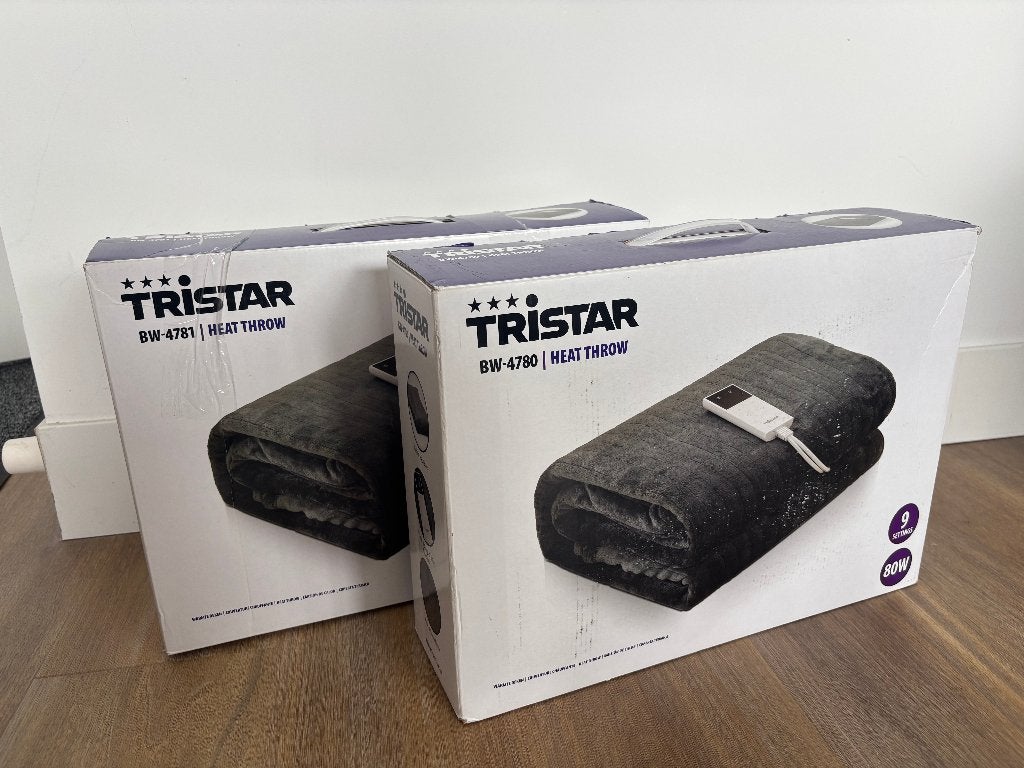NIEUW | 2x Tristar Elektrische Warmtedeken, Ophalen of Verzenden, Deken of Dekbed, Overige merken, Grijs
