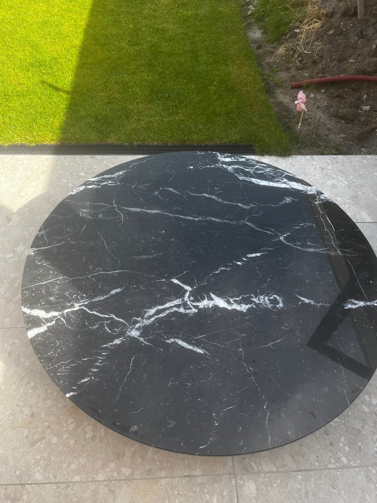 Marmeren eettafel 140cm, Huis en Inrichting, Ophalen, Overige materialen, Rond, Zo goed als nieuw
