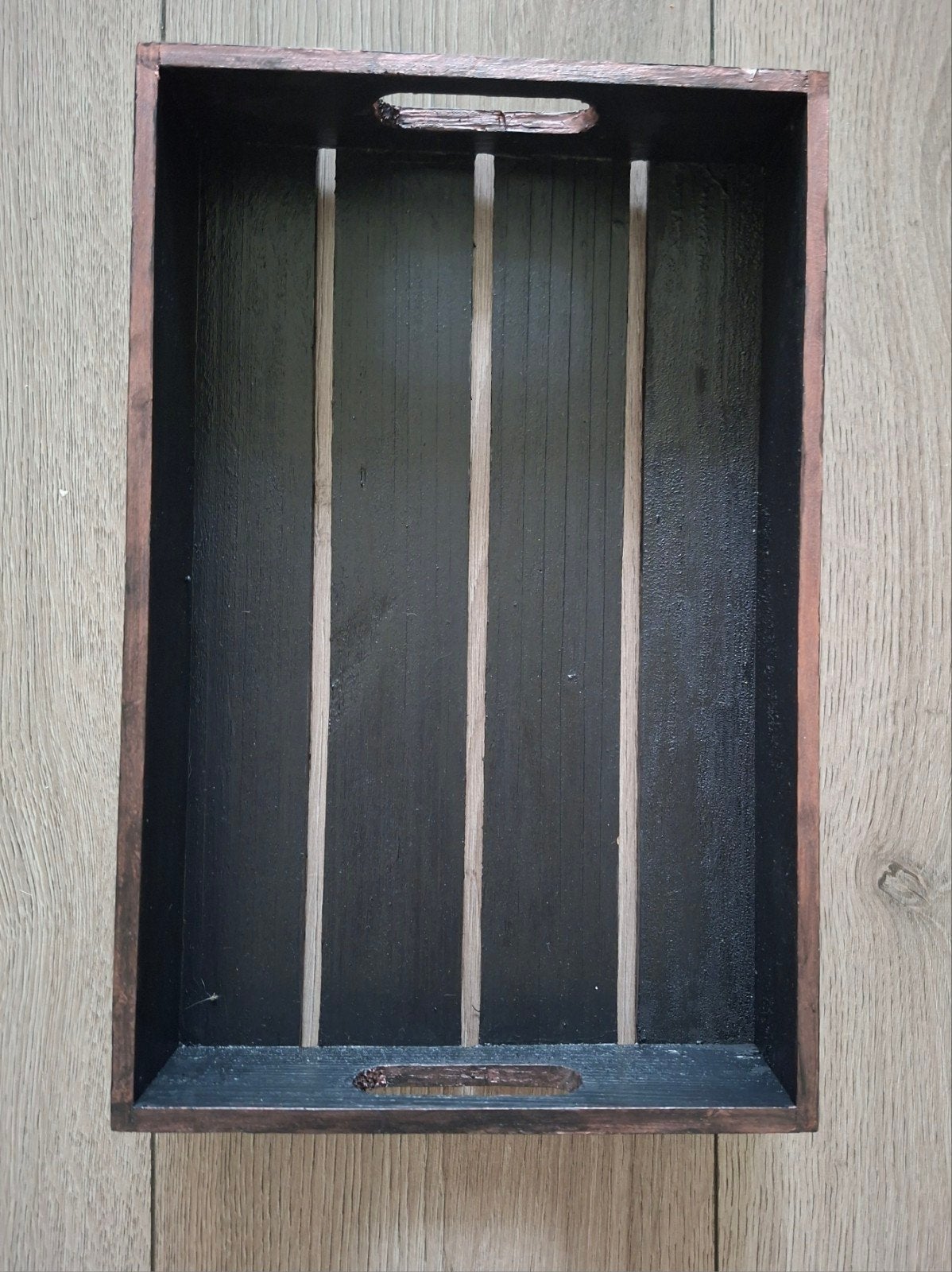 Handgemaakt houten dienblad zwart brons 38 cm, Huis en Inrichting, Handgemaakt, Nieuw, Ophalen of Verzenden, Dienblad