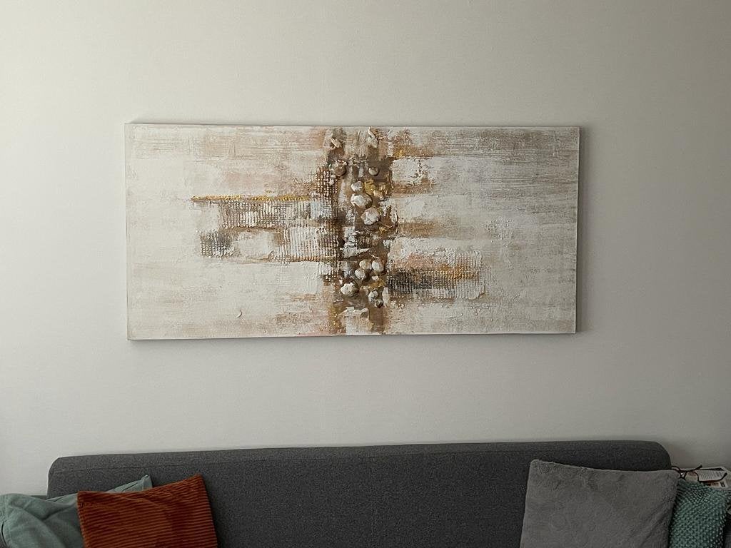 Canvas doek wit/goud (150x70), Ophalen