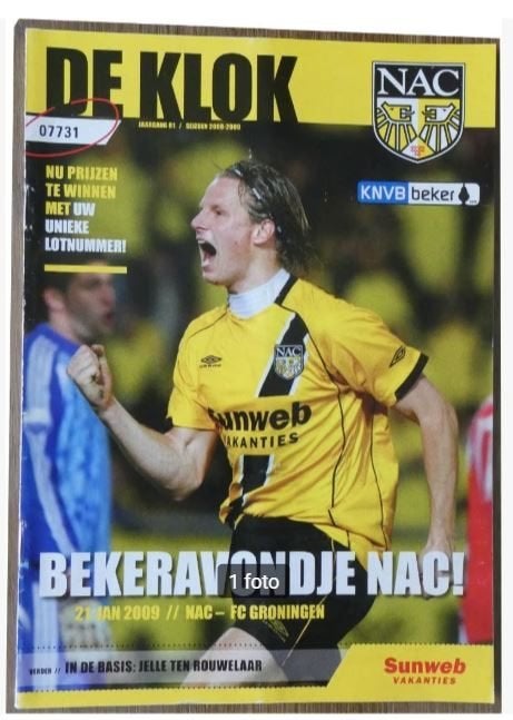programma NAC Breda - FC Groningen KNVB Beker 21-01-2009, Verzenden, NAC Breda, Boek of Tijdschrift