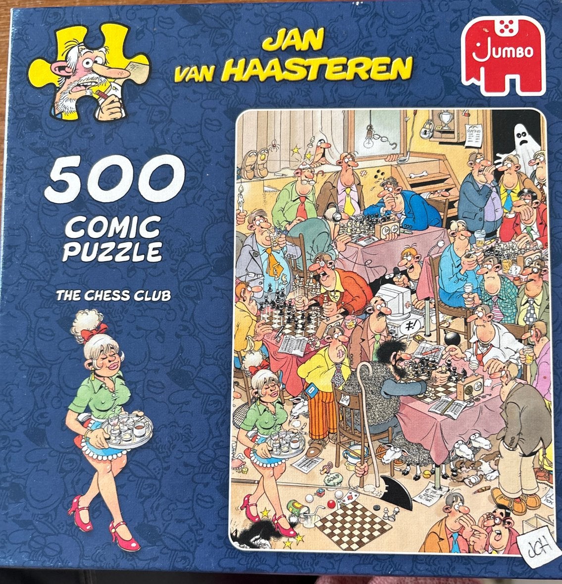Jan van Haasteren - The Chess Club - 500 stukjes, Ophalen of Verzenden, 500 t/m 1500 stukjes, Zo goed als nieuw, Legpuzzel
