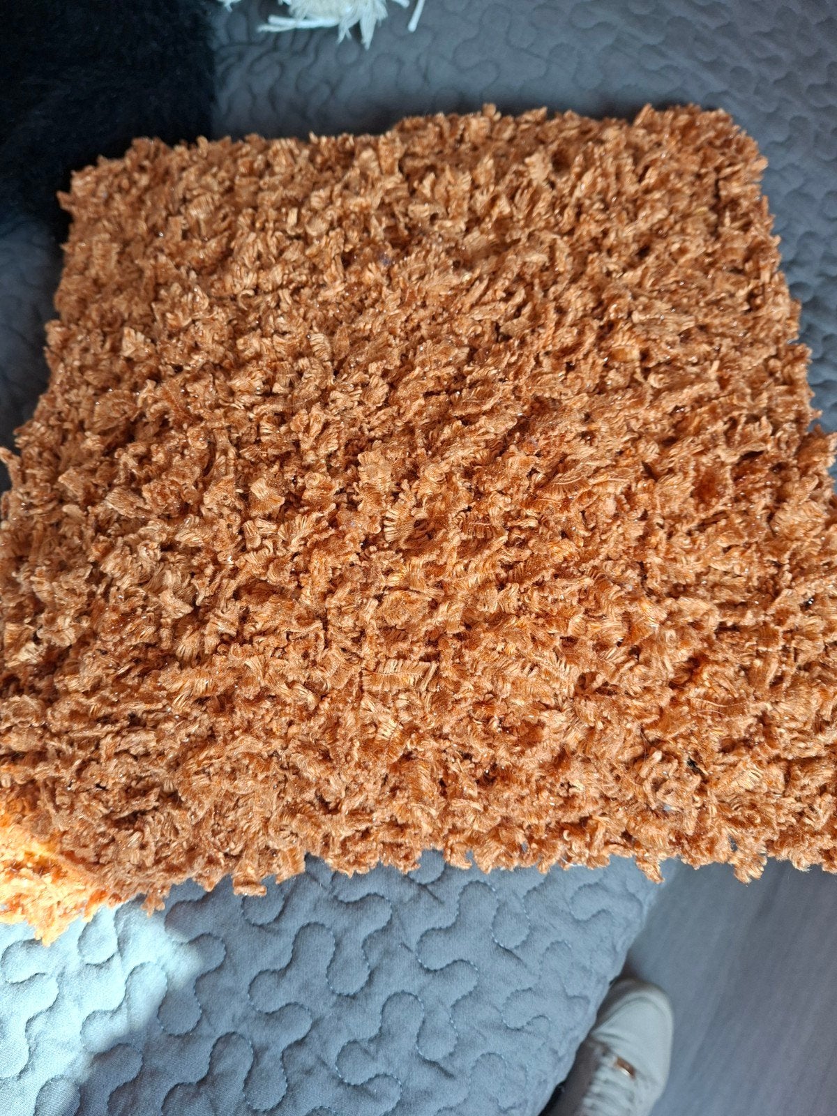 Cognac-oranje kleur kussen, Ophalen, Zo goed als nieuw, Oranje, Vierkant