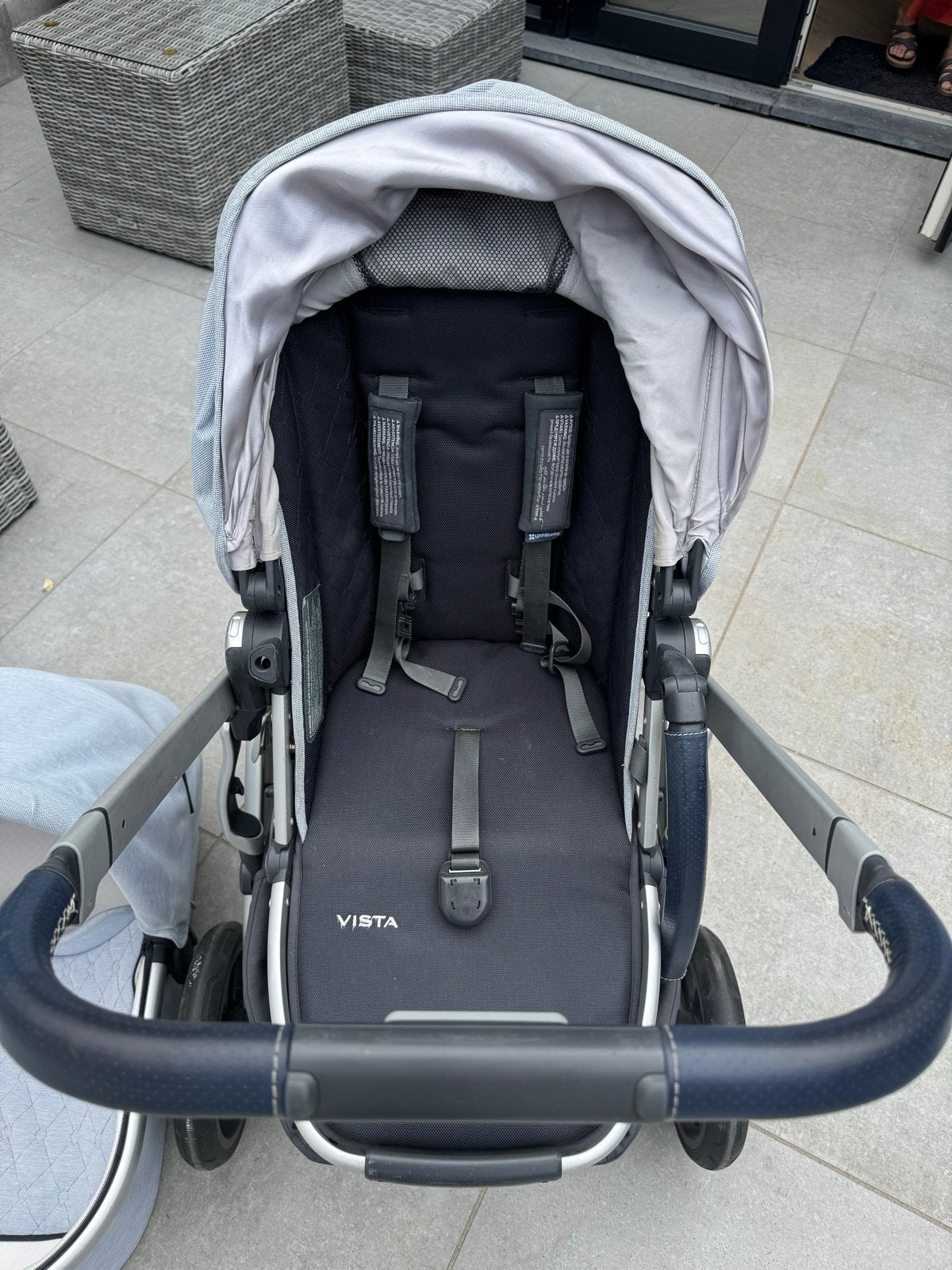 UPPAbaby Vista kinderwagen - Gebruikt, licht Blauwe, Kinderen en Baby's, Kinderwagens en Combinaties, Gebruikt, Combiwagen, Met reiswieg