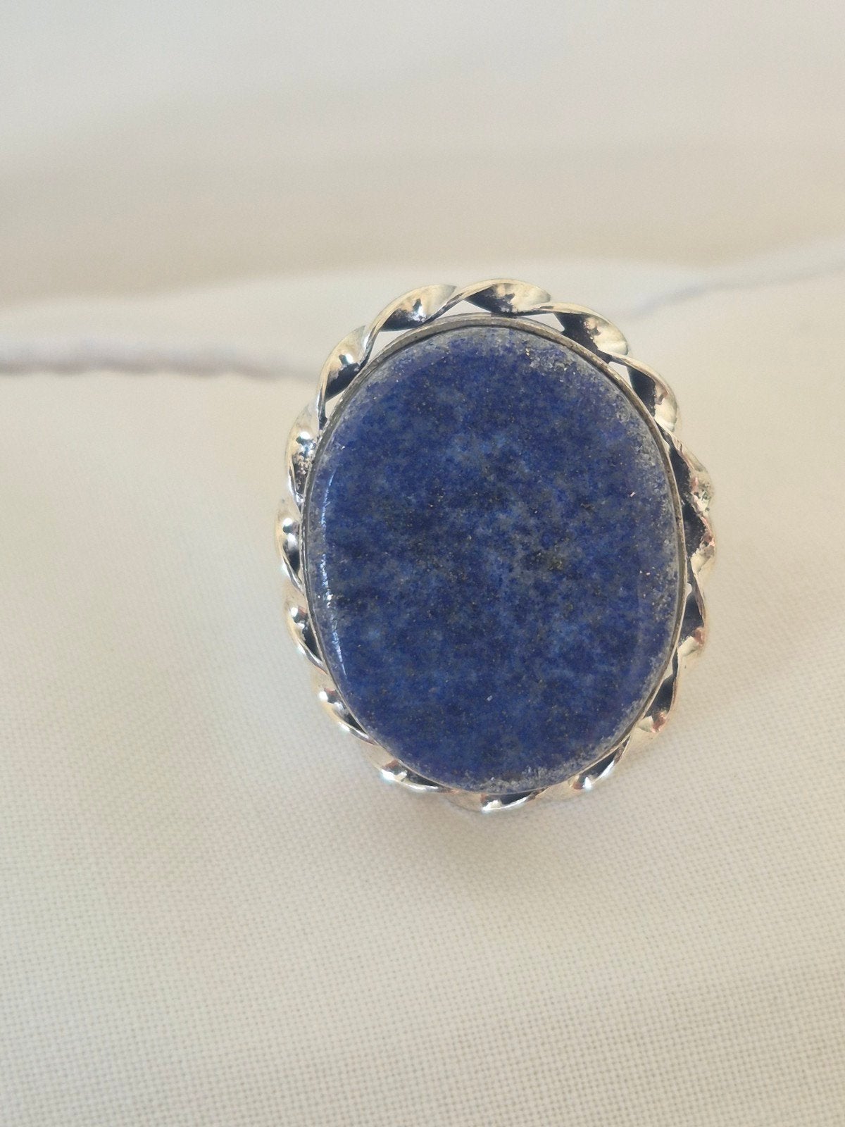 Nieuw!! Zilveren 925 Lapis Lazuli Ring Maat 18.5, 18 tot 19, Blauw, Nieuw, Ophalen of Verzenden