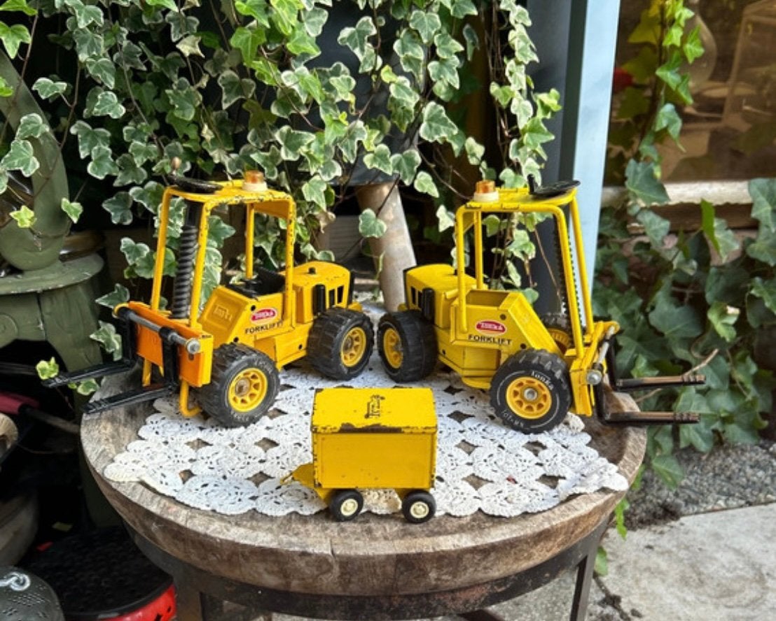 Vintage Tonka Forklift Vorkheftruck Set (Jaren 70), Ophalen of Verzenden