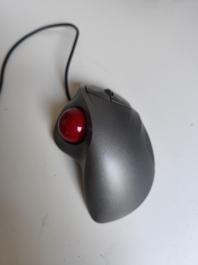 Logitech Trackman Wheel T-BB18 trackball muis, Computers en Software, Muizen, Ophalen of Verzenden, Gebruikt