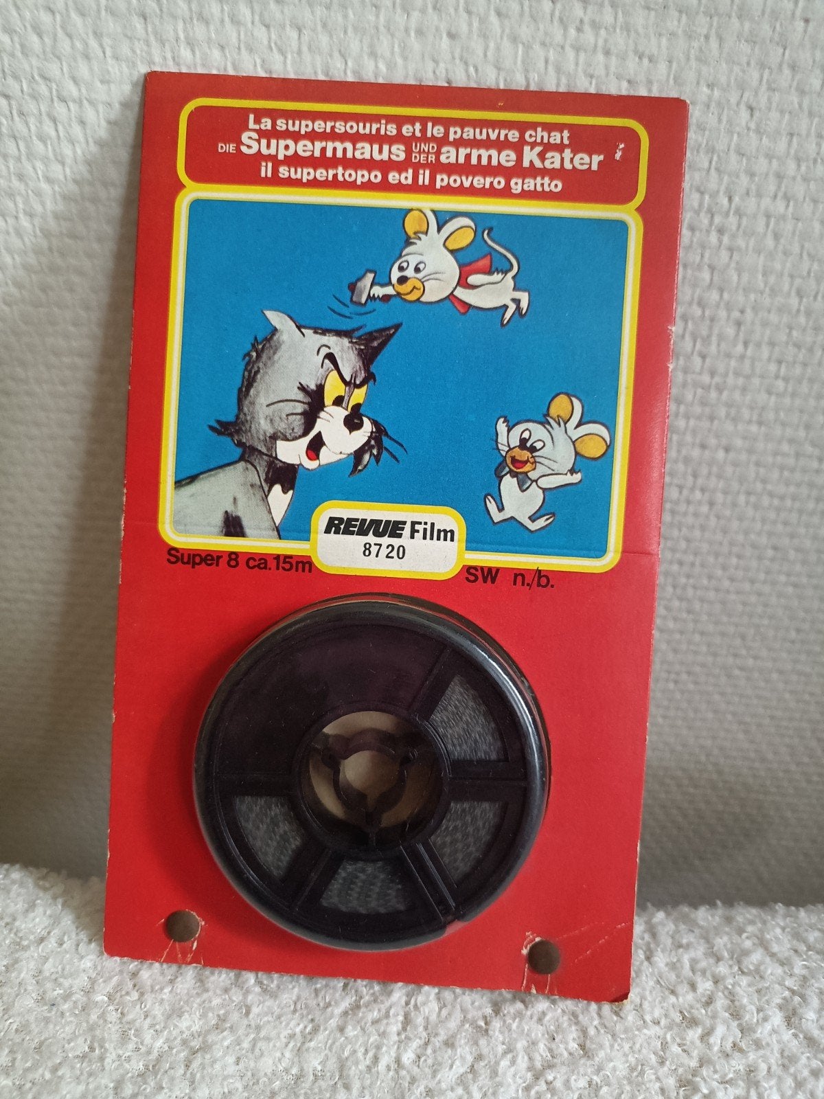 Vintage Super 8 Film: Supermaus en de arme Kater (ca. 15m), Ophalen of Verzenden, 8mm film