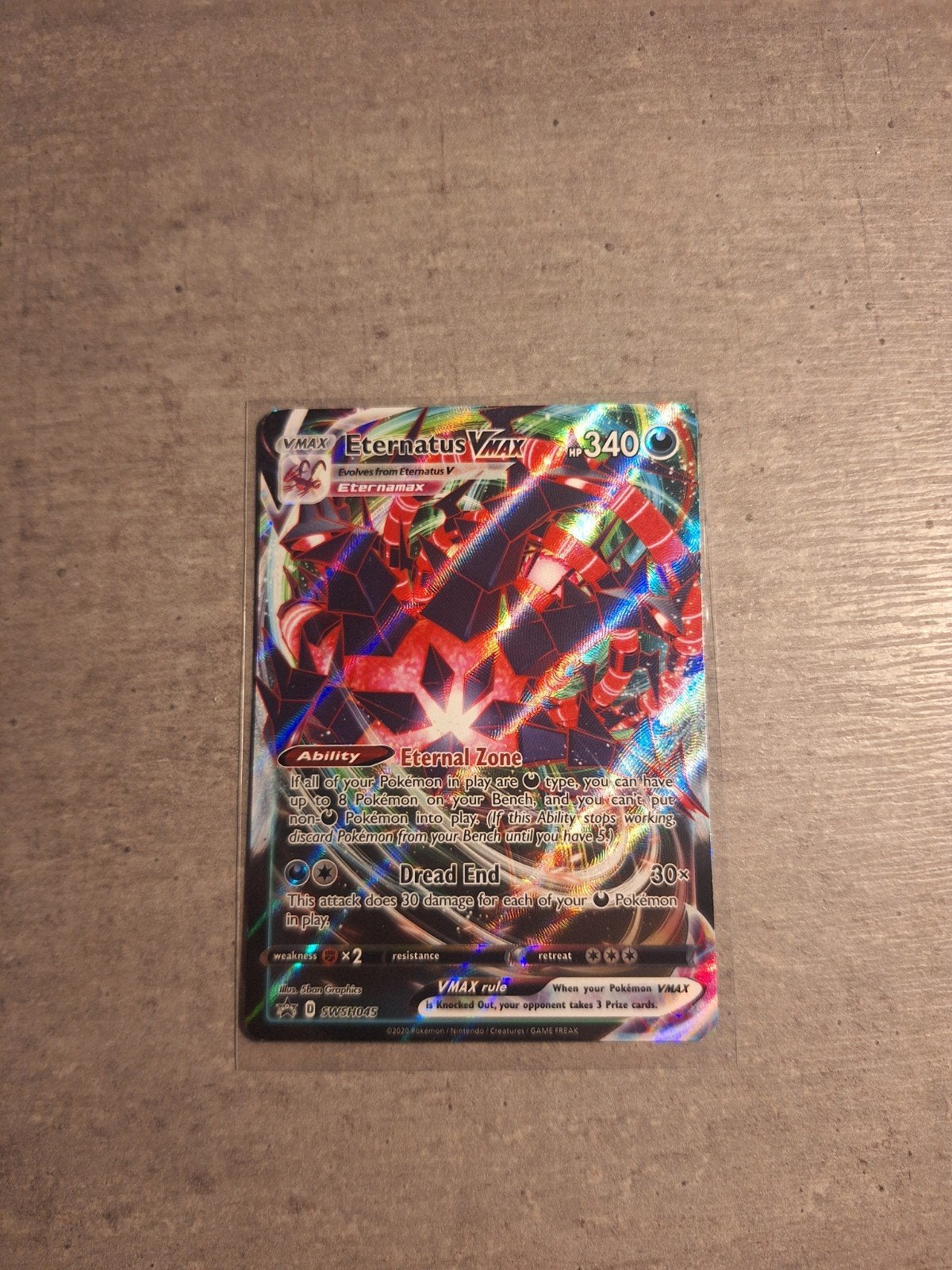 Eternatus VMAX Pokémon Kaart - Zo goed als nieuw, Ophalen of Verzenden, Zo goed als nieuw, Losse kaart, Foil