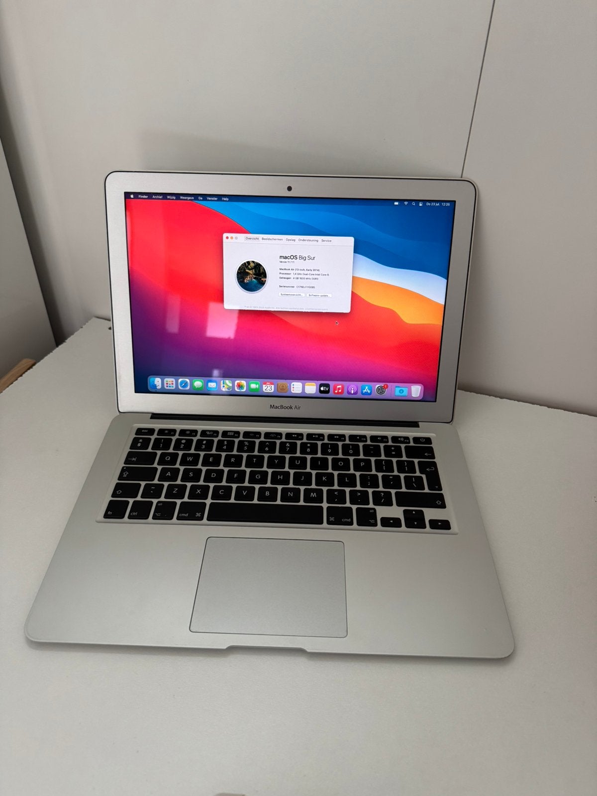 Macbook Air, Gebruikt, Qwerty, 13 inch, Minder dan 2 Ghz