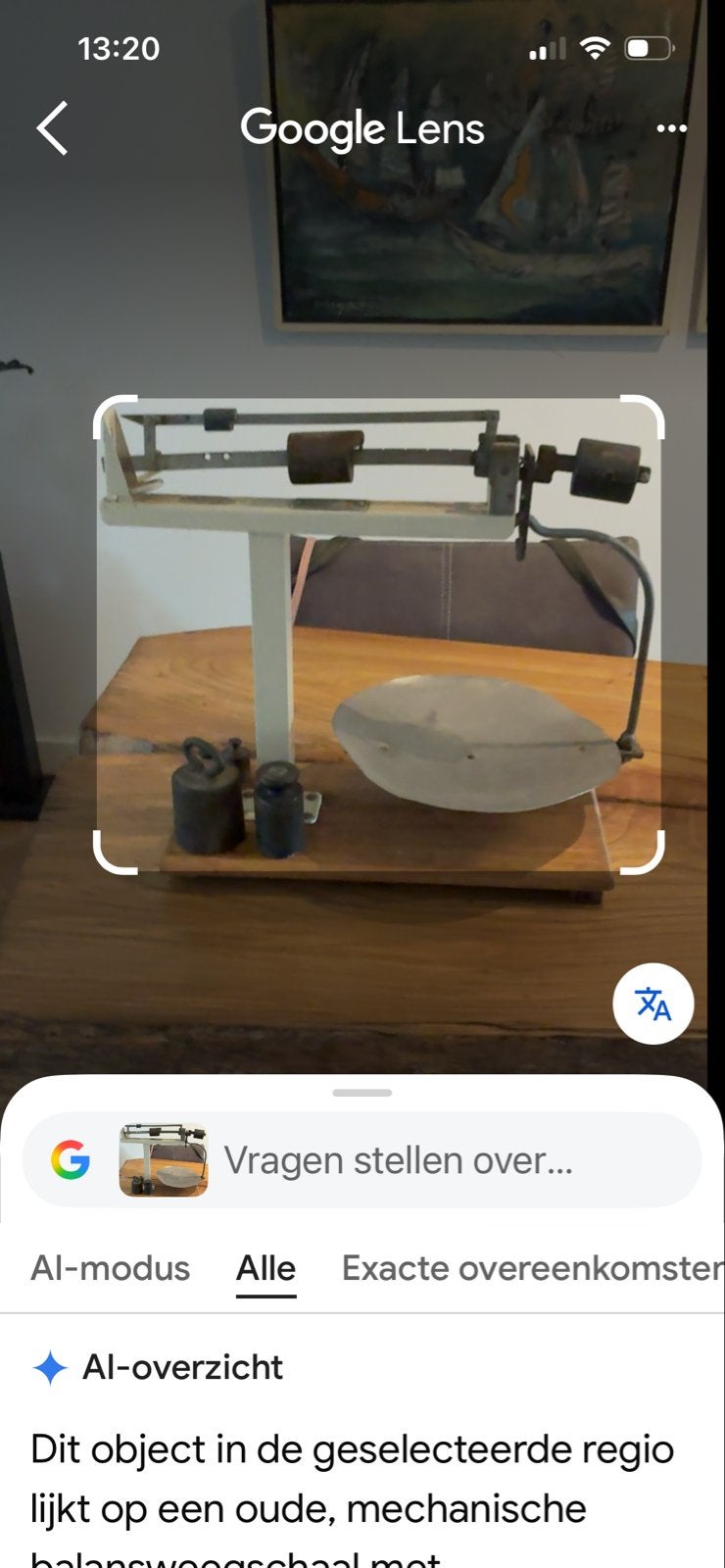 Antieke mechanische balansweegschaal met gewichten, Antiek en Kunst, Ophalen