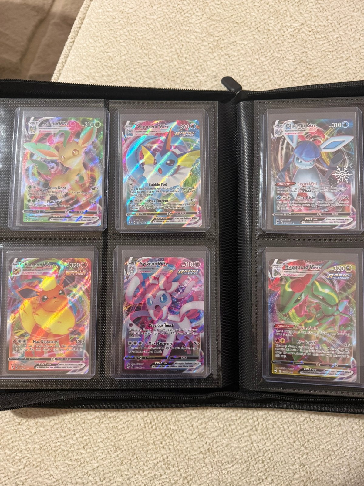 Evolving skies Vmax kaarten NM - Eeveelutions rayquaza, Ophalen of Verzenden, Zo goed als nieuw, Meerdere kaarten