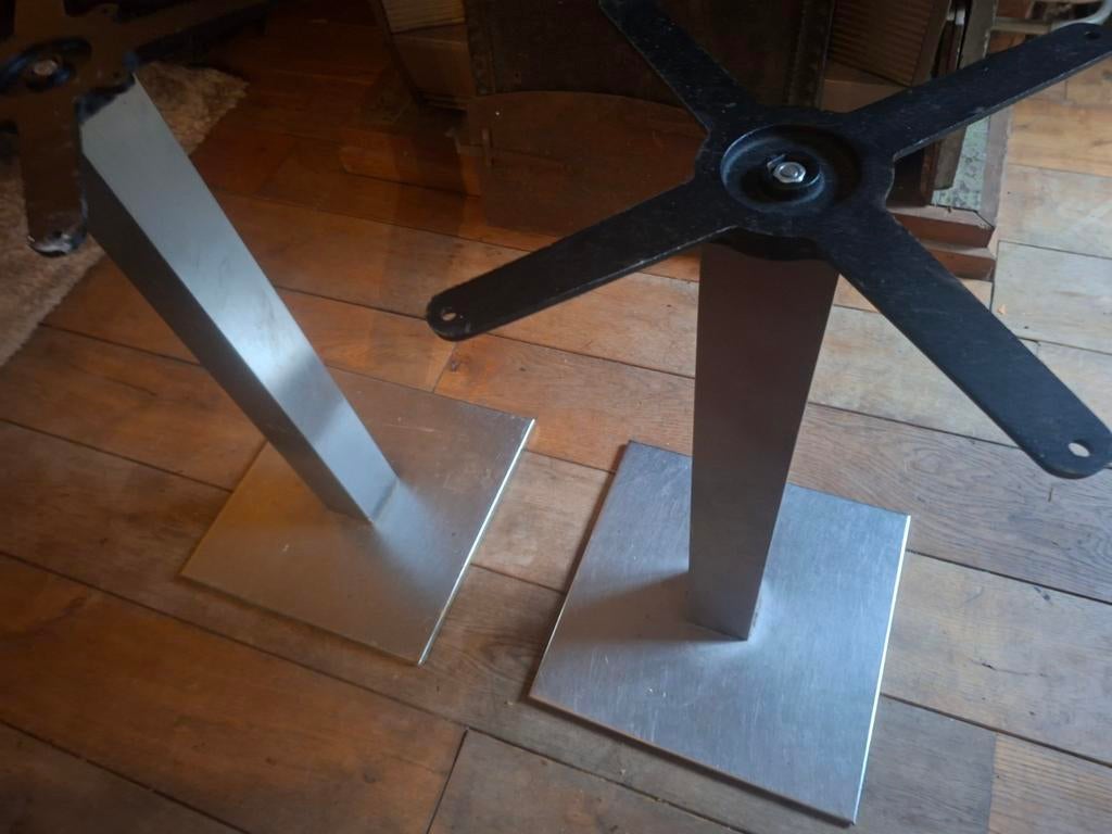 RVS tafelonderstel set 75cm hoog, Ophalen of Verzenden, Vierkant, 50 tot 100 cm, 50 tot 100 cm