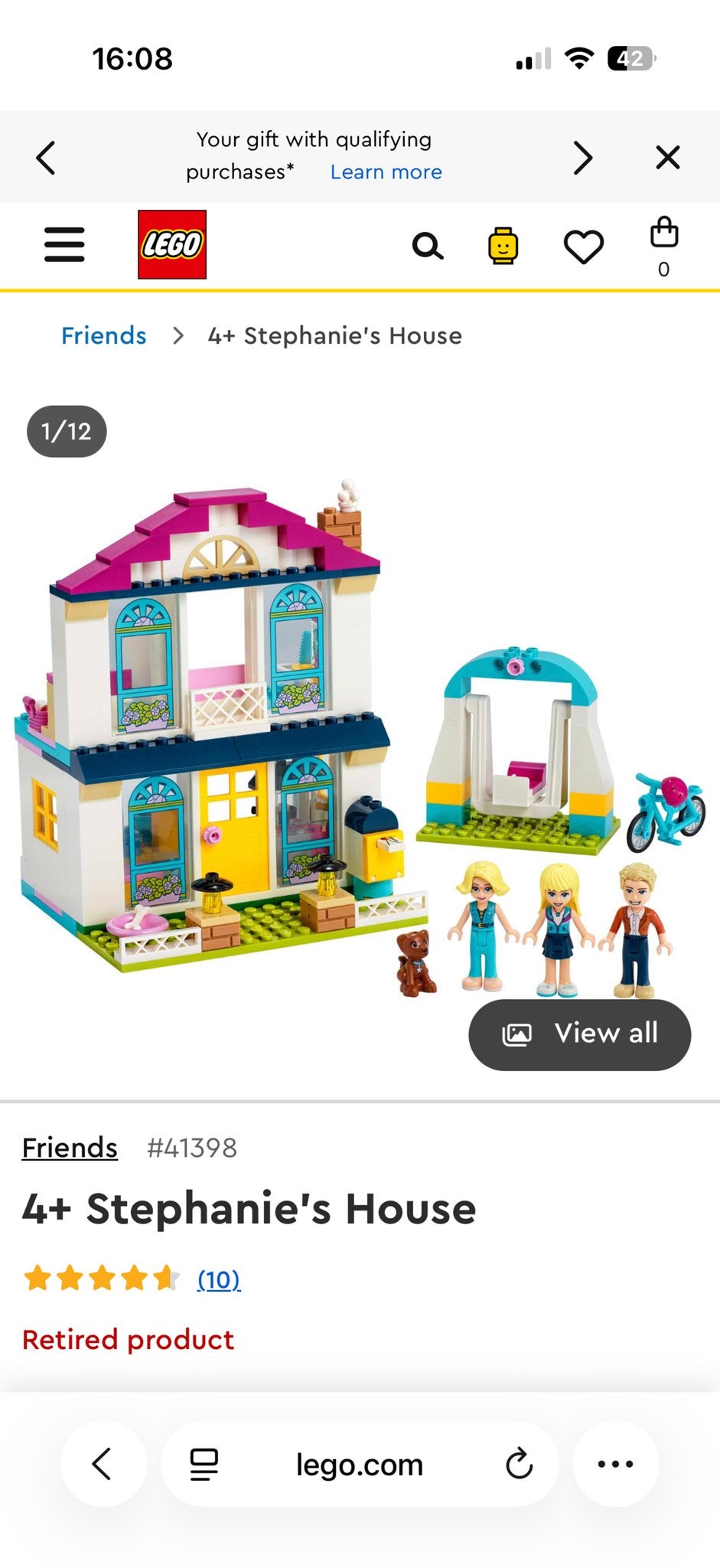 LEGO Friends 4+ Stephanie's Huis (41398), Ophalen of Verzenden, Zo goed als nieuw