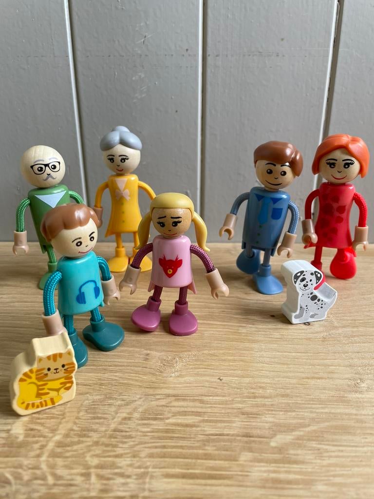 Playtive familie draad poppetjes figuren diertjes poppenhuis, Ophalen of Verzenden, Gebruikt