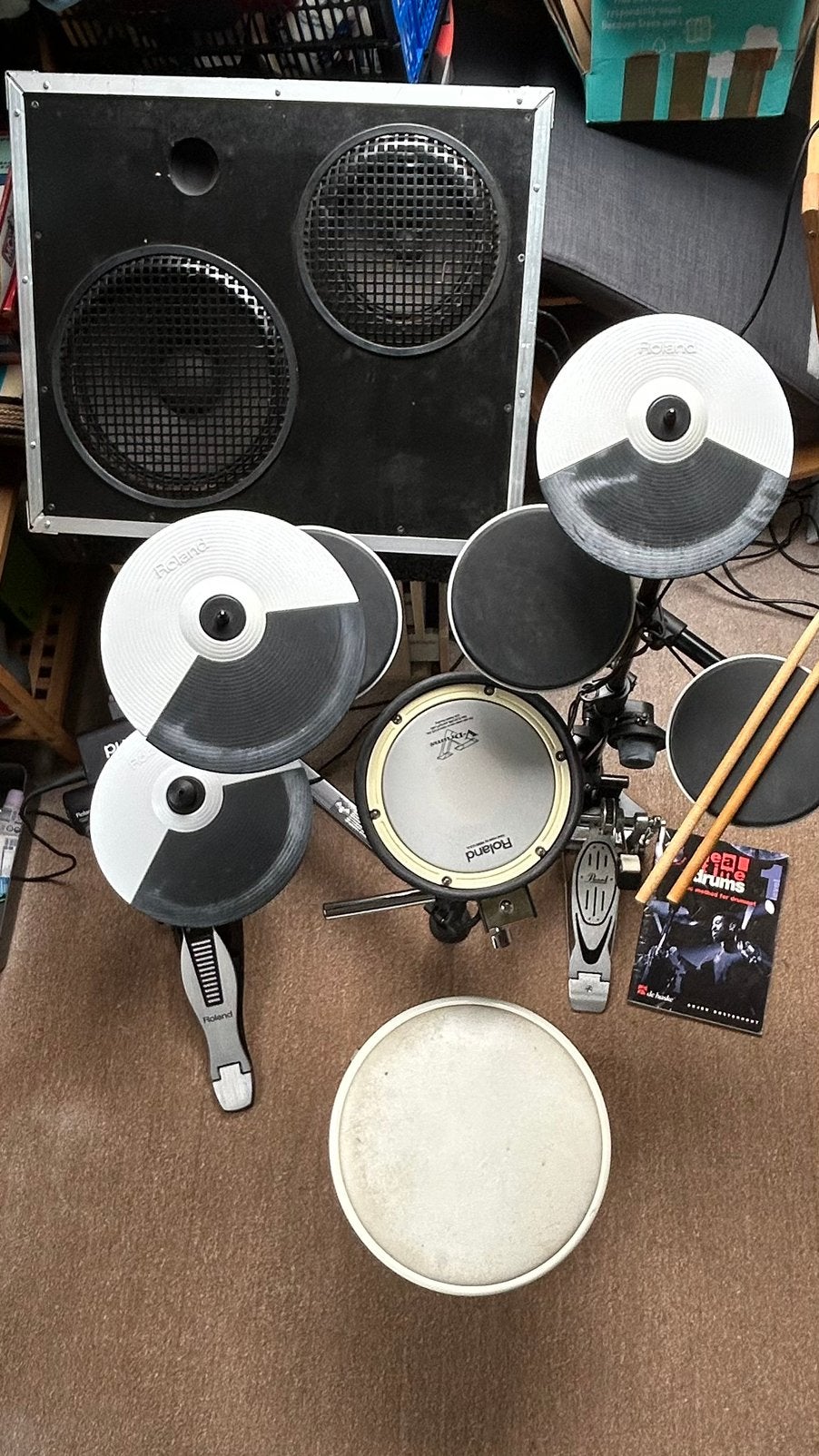 Roland TD-4 Drumstel met Box - Stil Oefenen & Hard Spelen, Muziek en Instrumenten, Ophalen, Gebruikt, Roland, Elektronisch