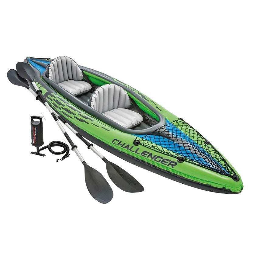 Intex 68306NP Challenger K1 Kajak 2-Persoons,, Watersport en Boten, Ophalen, Opblaasbaar, Zo goed als nieuw, 2-persoons