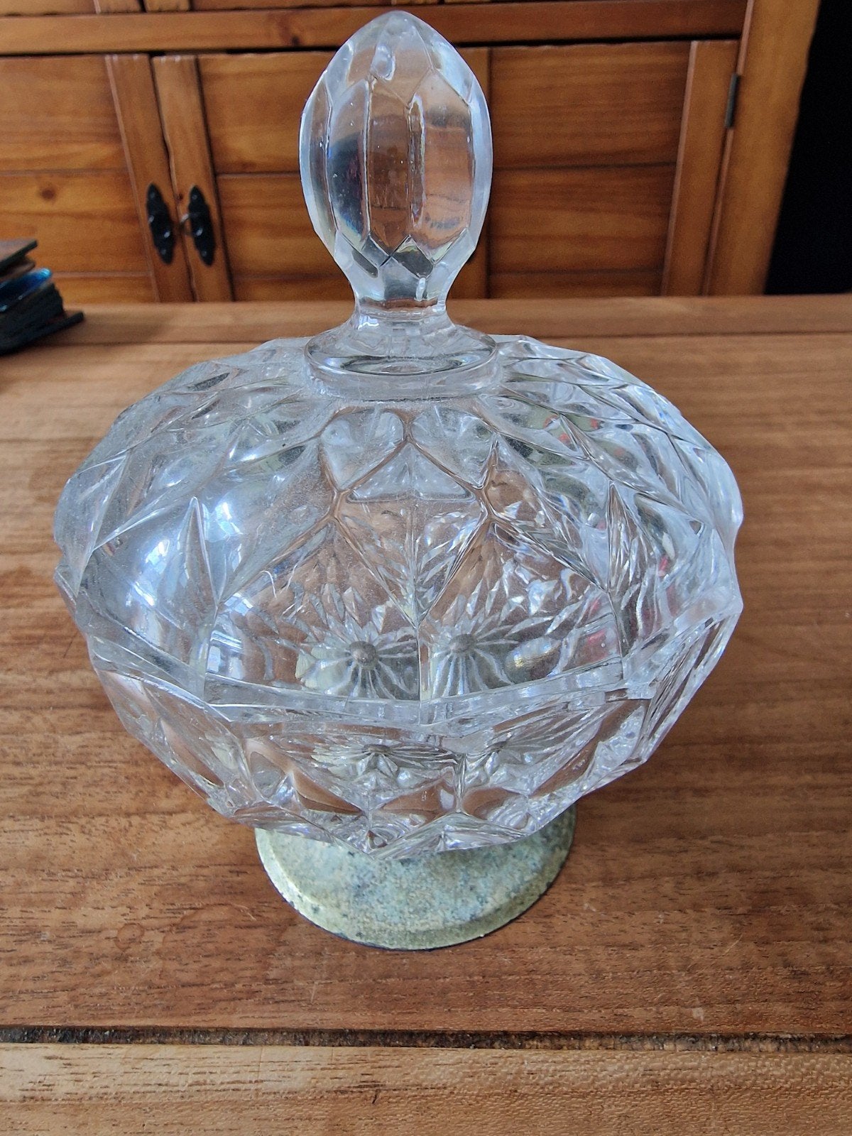 Vintage Kristallen Bonbonnière met Deksel, Ophalen of Verzenden