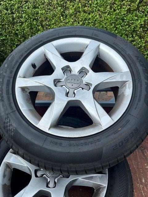 Audi velen en banden 5x112, Ophalen, Gebruikt, Velg(en), 16 inch