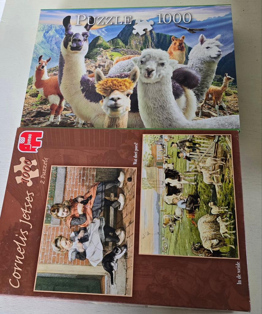 2x 1000 stukjes puzzels: Lama's & Cornelis Jetses, Ophalen of Verzenden