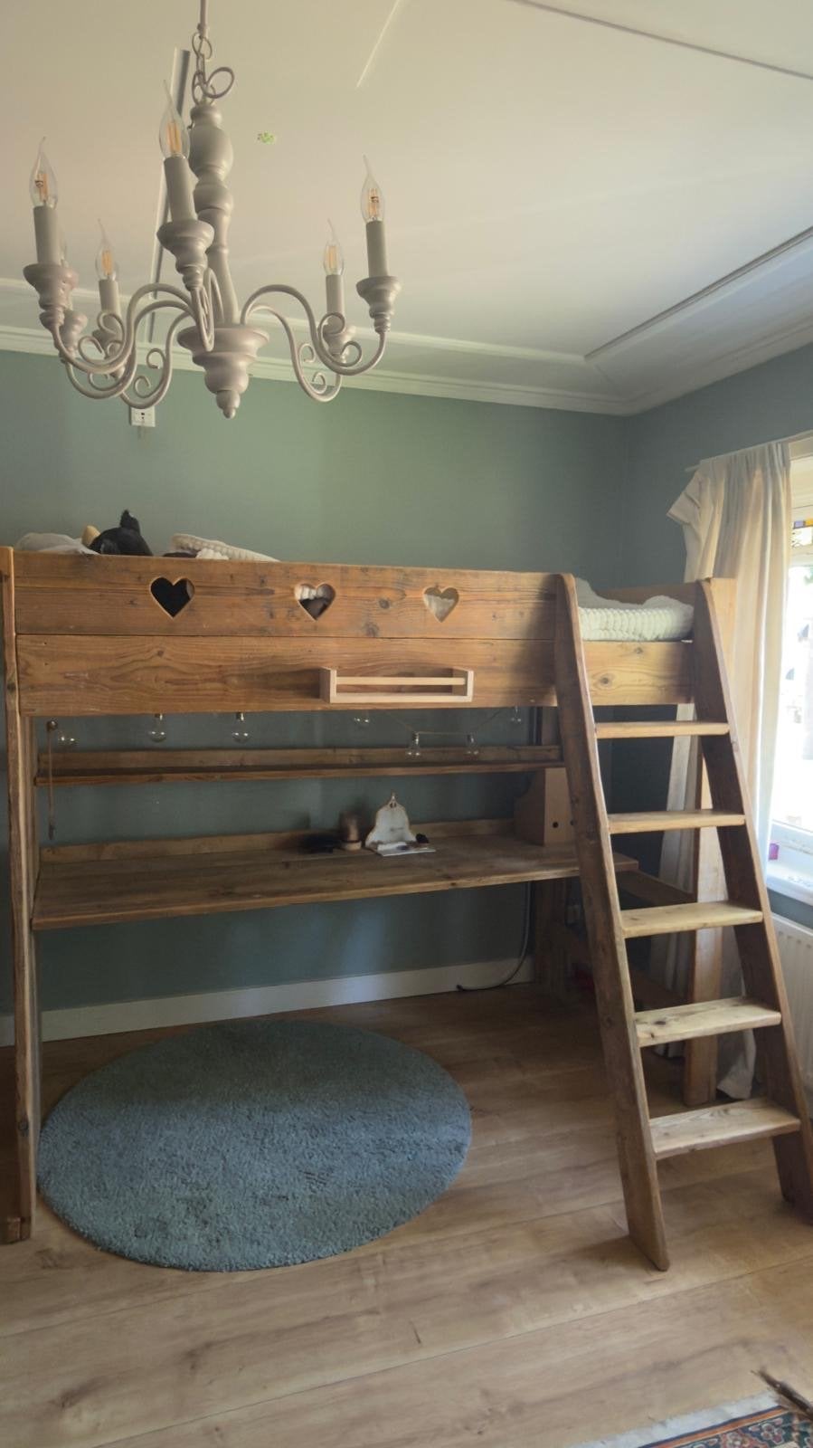 Hoogslaper met bureau, 170 cm hoog, bed 90x200 cm, Ophalen, Gebruikt, Eenpersoons, 160 tot 180 cm