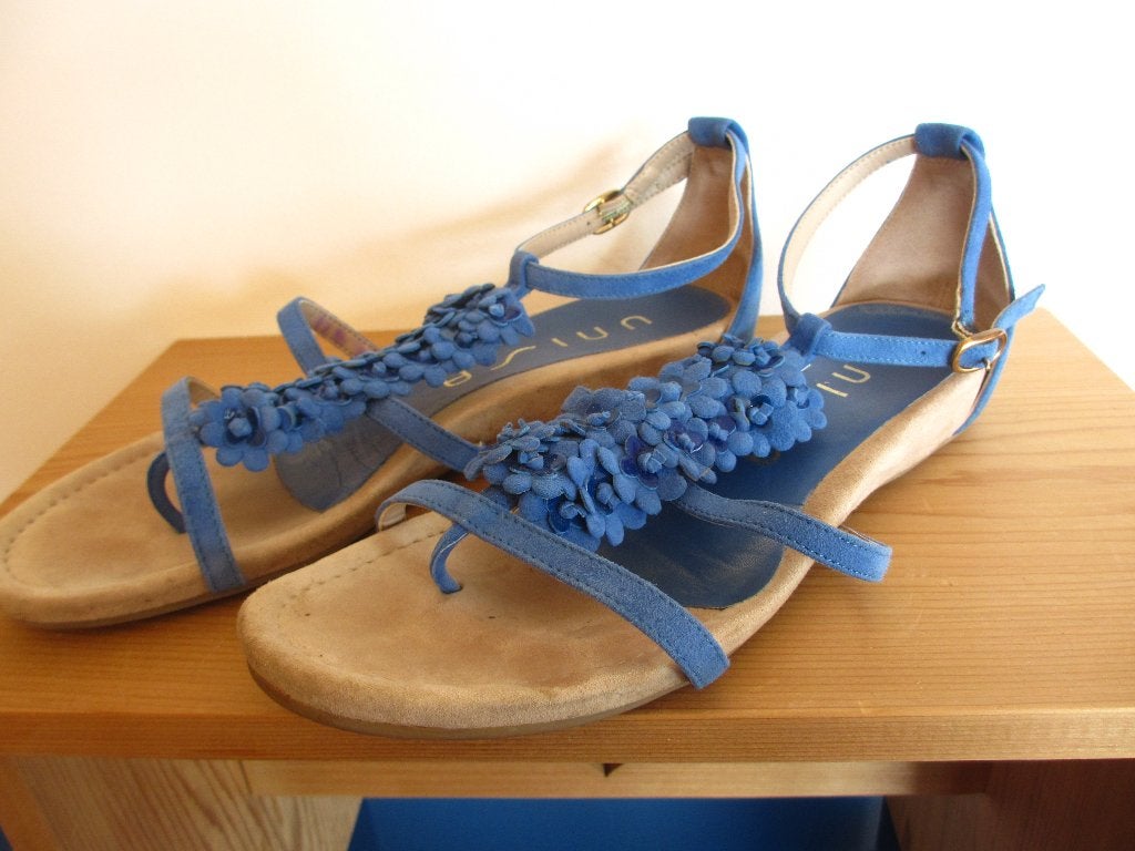 Unisa sandaal blauw mt 40 ZGAN, Blauw, Zo goed als nieuw, Unisa, Sandalen of Muiltjes