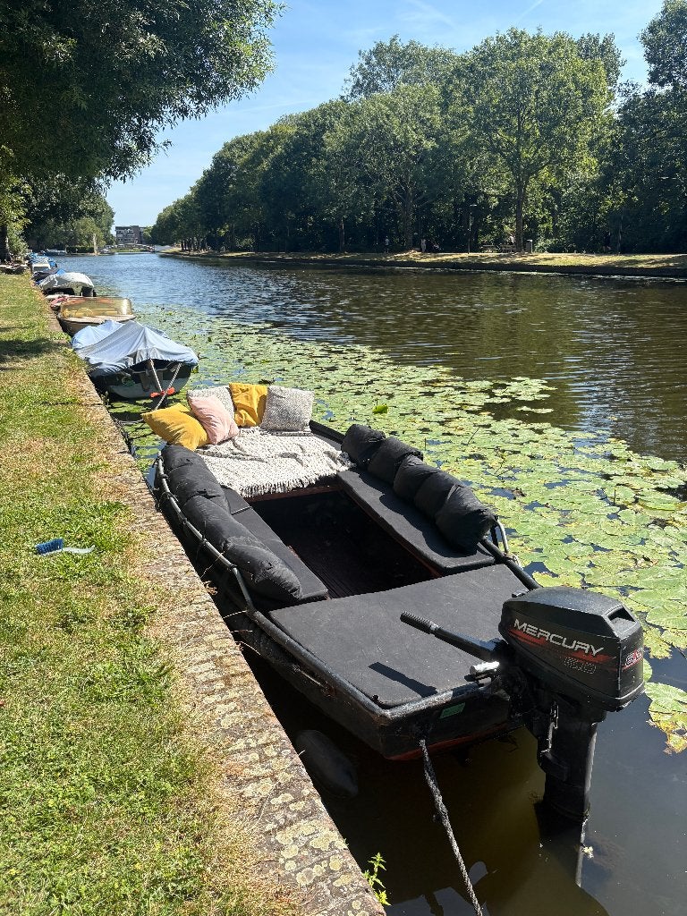 Stalen sloep 3,5 meter | 6-7 personen | Mercury 6 pk, Ophalen, Gebruikt, Staal, 6 pk