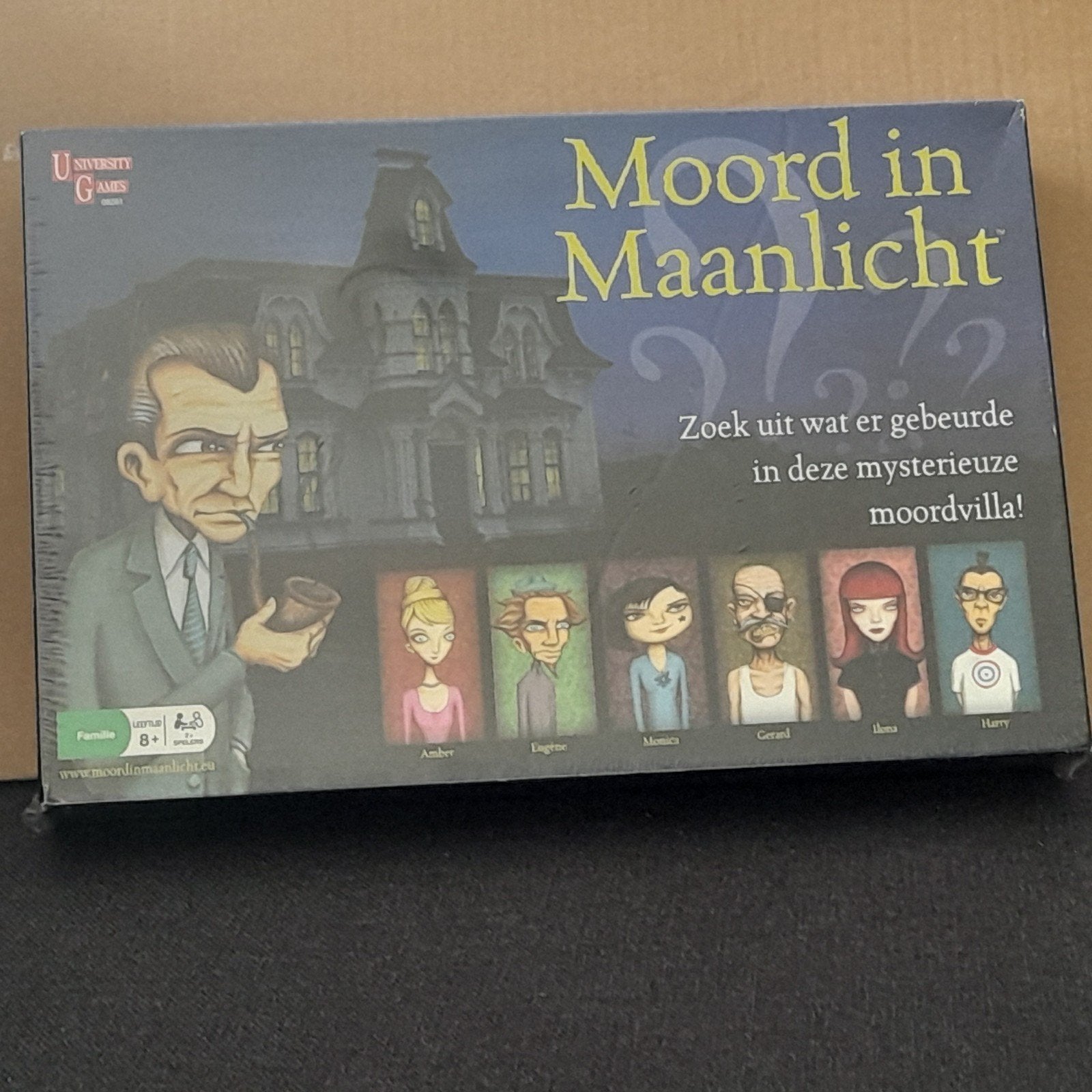 Moord in maanlicht - Mysterieus moordspel, Vijf spelers of meer, Ophalen of Verzenden, Zo goed als nieuw, University Games
