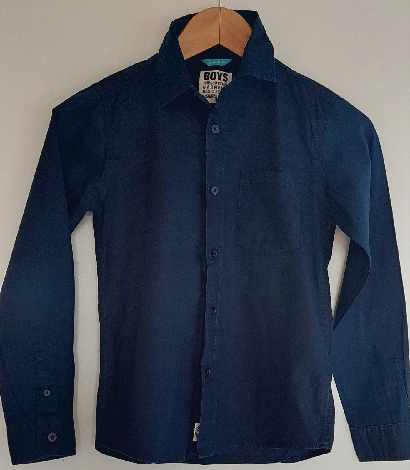 Overhemd blouse jongen 134/140 Hema zgan., Overhemd of Blouse, Ophalen of Verzenden, Zo goed als nieuw, Hema